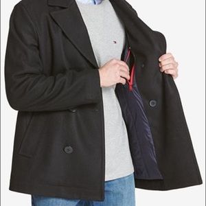 Tommy Hilfiger Men's Double-Breasted Wool Peacoat